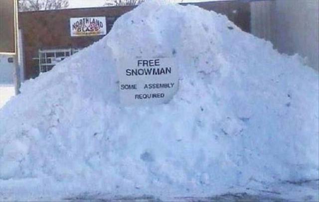 Free snowman. Some assembly required.