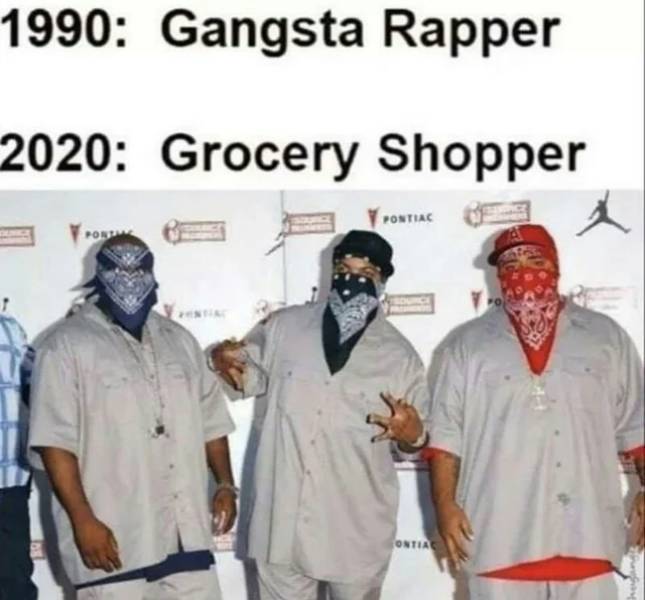 Gangsta rapper turned grocery shopper.