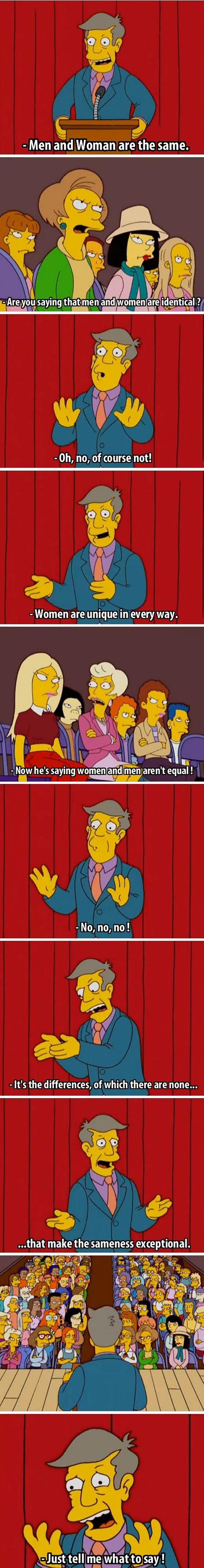 Gender equality and feminists.