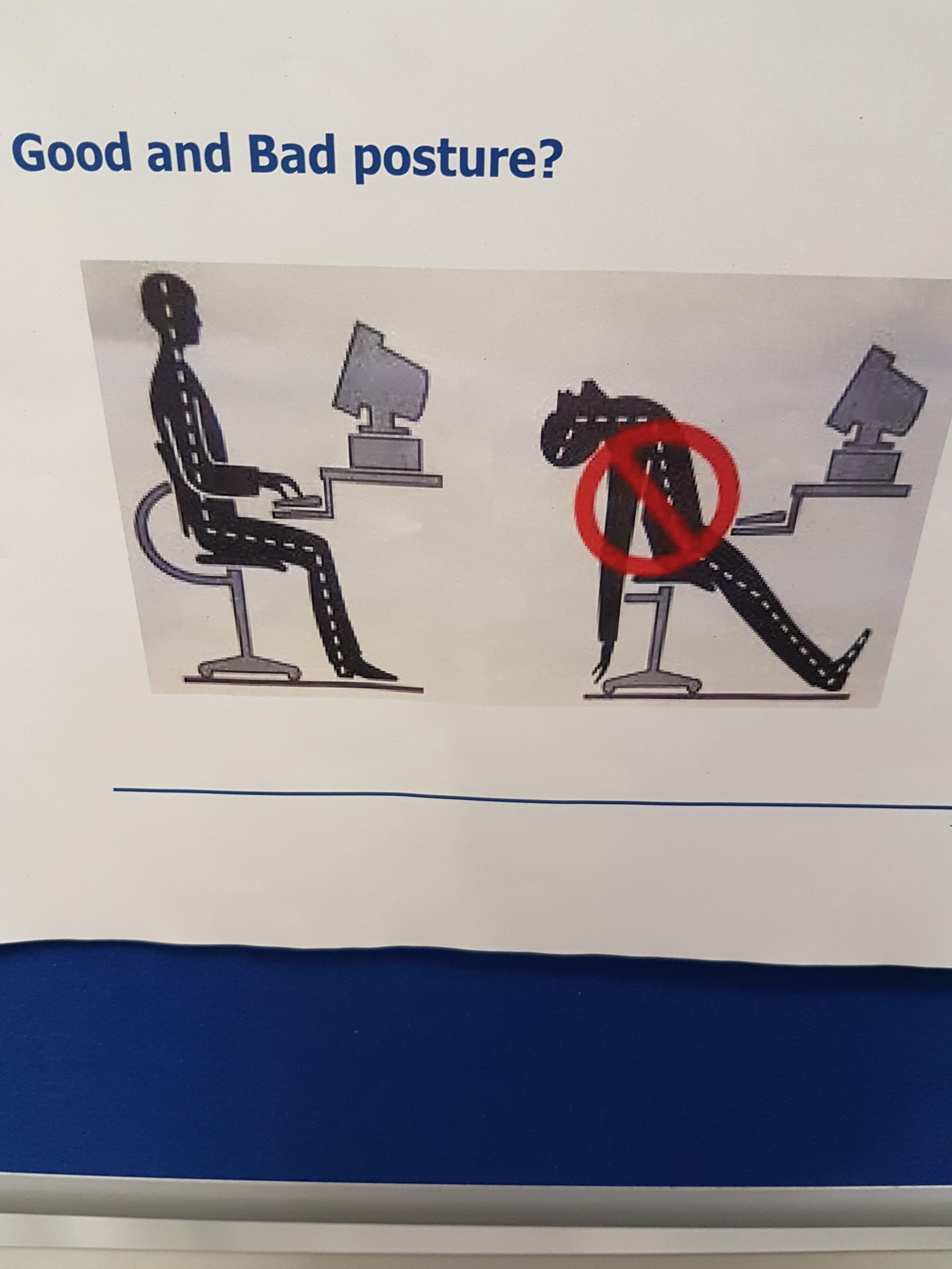Good and bad posture.