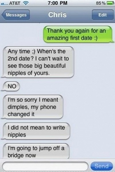 Amazing first date and then auto correct happened.