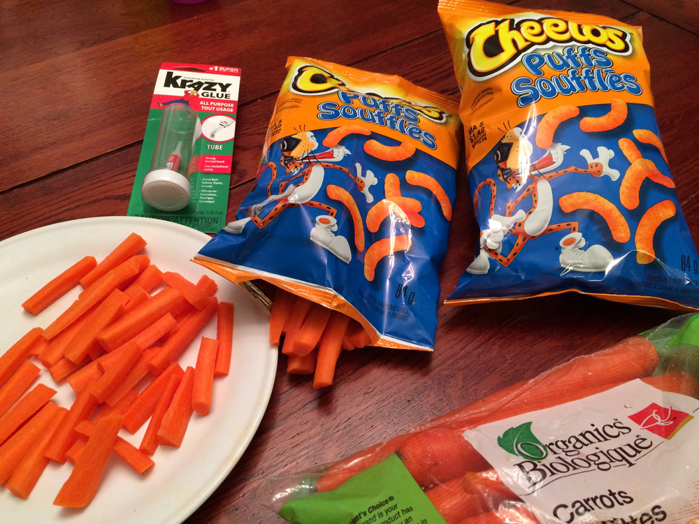 Swap out the Cheetos for some carrots. Your kids will never know the difference.