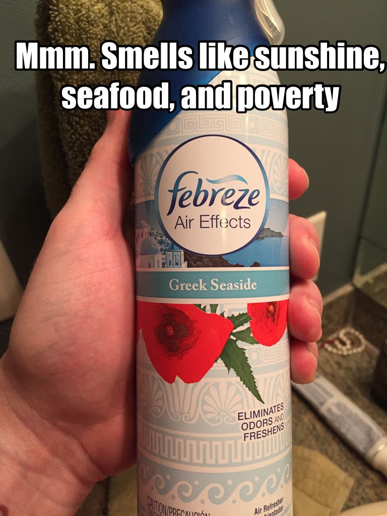 Greek seaside scented Febreze air freshener.