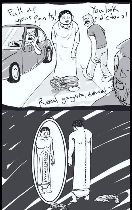 He can't help that he dresses like a gangsta.