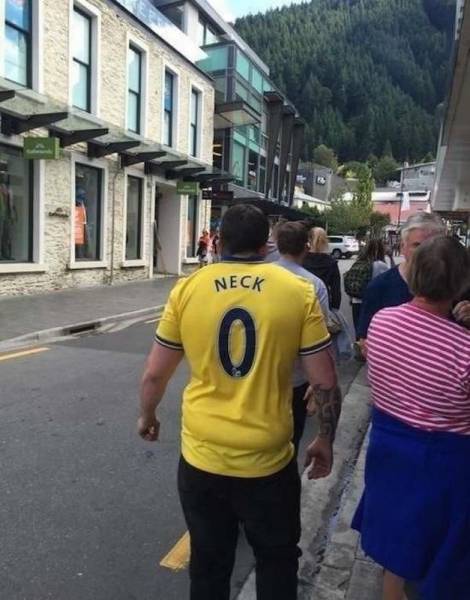 He doesn't have one so they nicknamed him Neck.