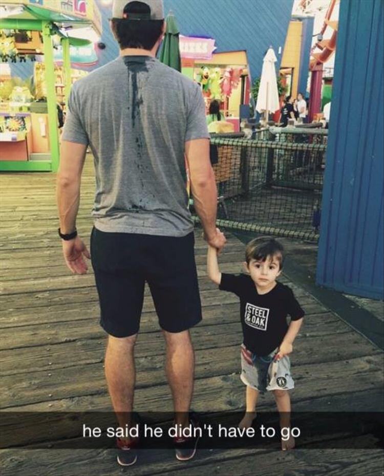 He said he didn't have to go to the bathroom.