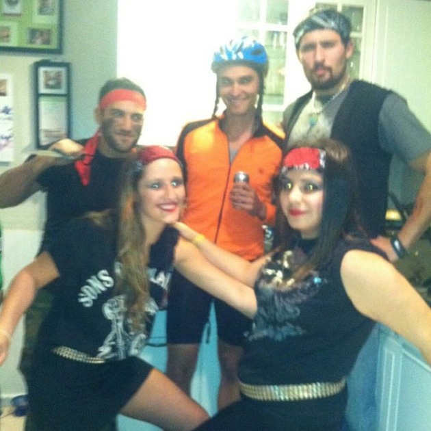 They were all told to come dressed as a biker.