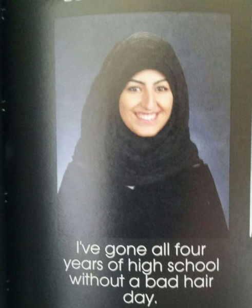 High School senior never had a bad hair day in 4 years.