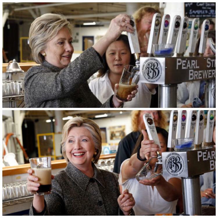 Hillary Clinton can't even pour a beer correctly and she wants to be president?