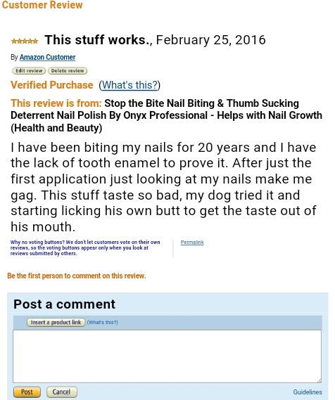 Honest review of nail biting deterrent nail polish.