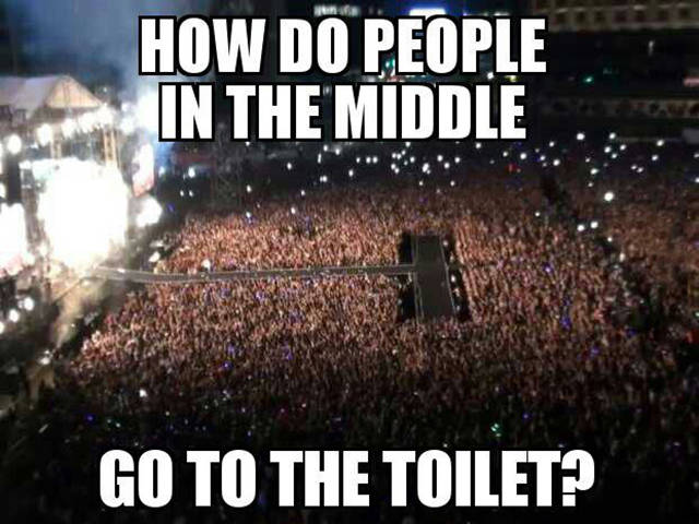How do people in the middle go to the toilet?