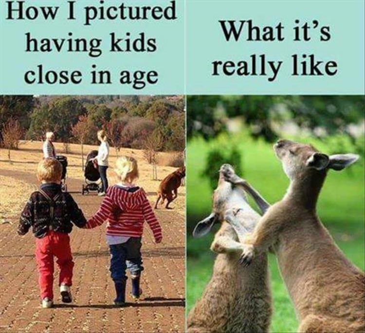 How I pictured having kids close in age.