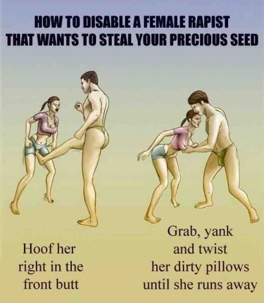 How to disable a female rapist.