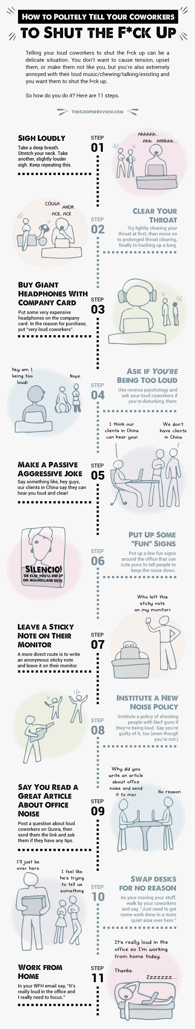 How to politely tell your coworkers to STFU.