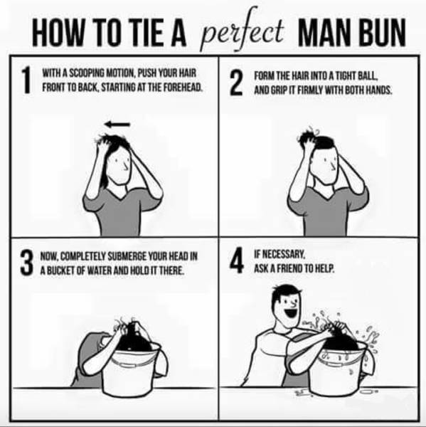 How to tie a perfect man bun.