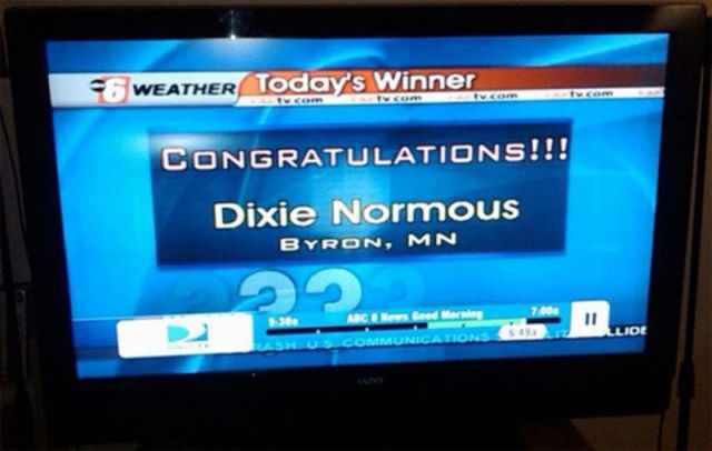 Dixie Normous is a huge wiener! I mean winner!