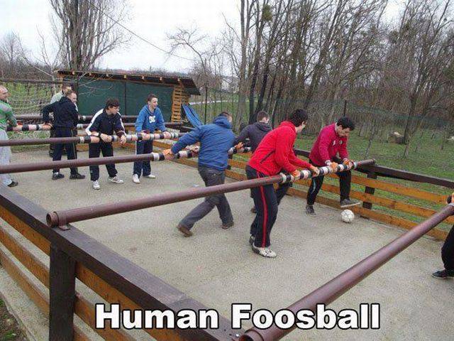Human Foosball looks like it would be fun.