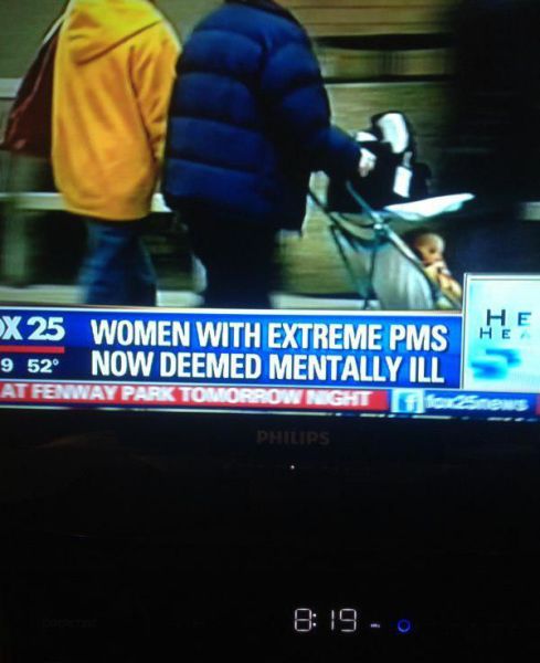 Women with extreme PMS now deemed mentally ill.