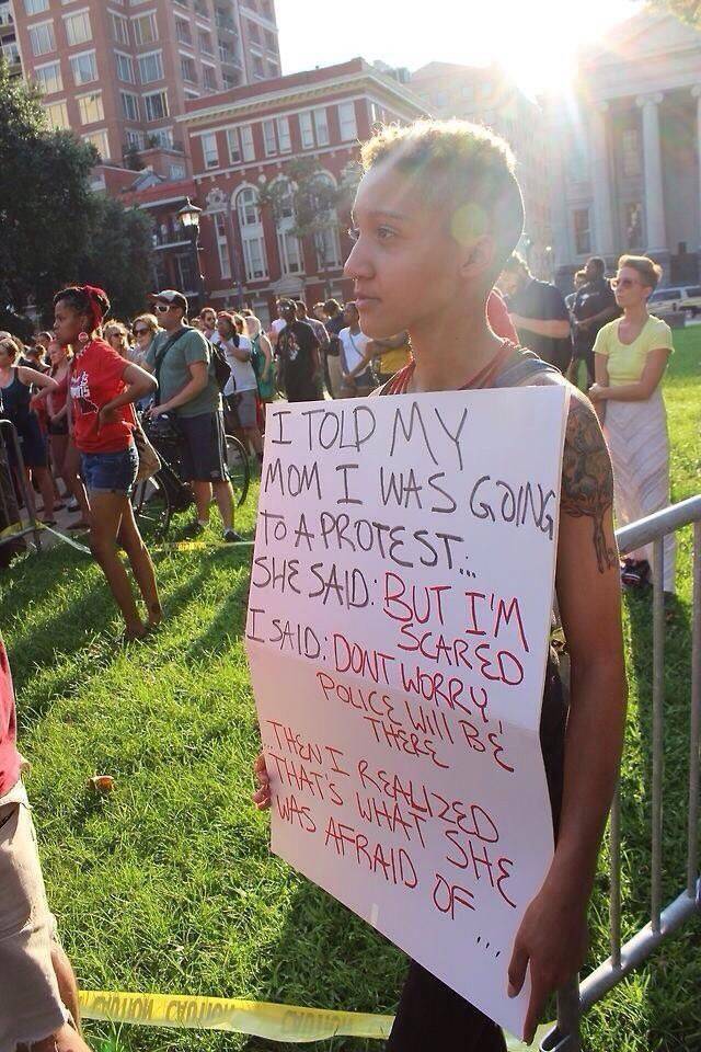 I told my mom I was going to a protest...