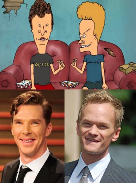 Benedict Cumberbatch and Neil Patrick Harris are Beavis and Butthead in real life.