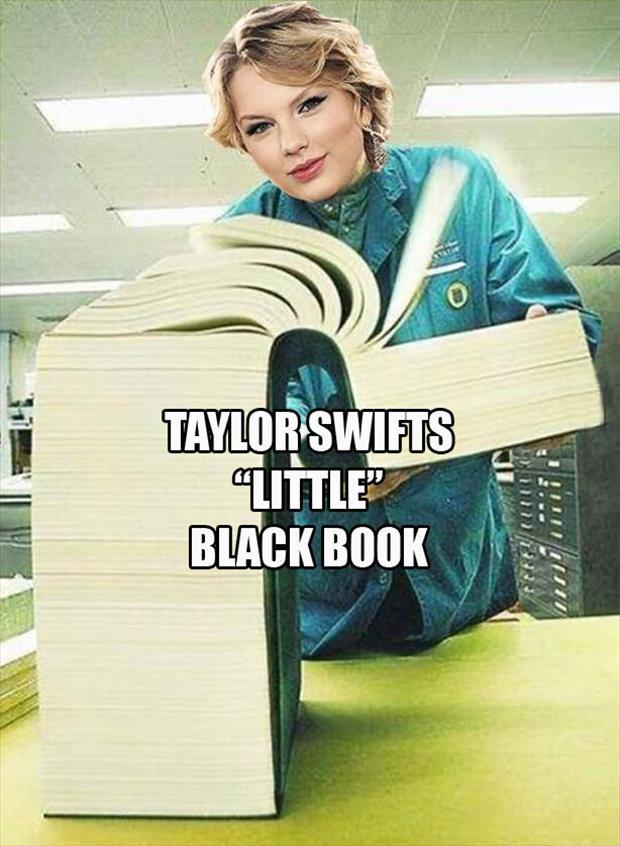 If you ever wondered what Taylor Swift's little black book looked like here it is and it isn't so little after all.