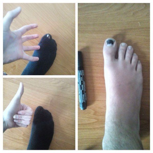 If you have a hole in your black sock here is a simple solution.
