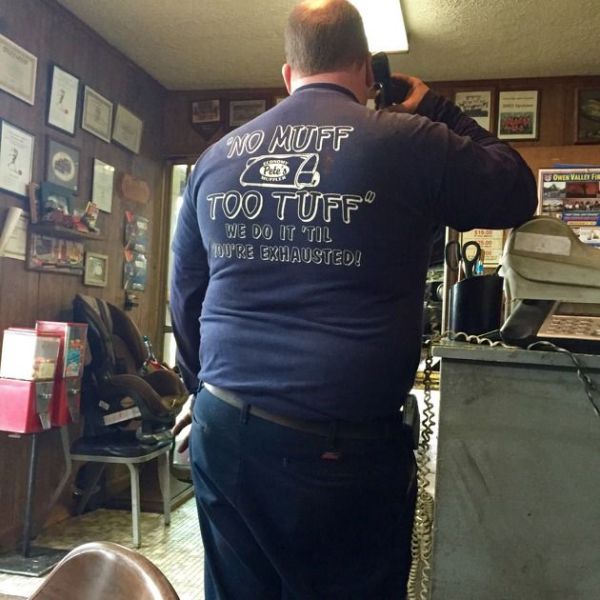 If you need the muffler on your car replaced you should call this guy.