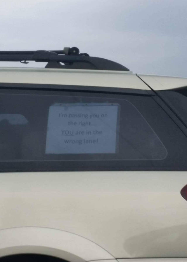 I'm passing you on the right.