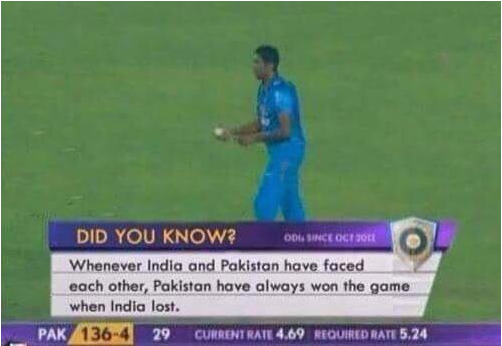 In-game stats for this match between Pakistan and India brought to you by Herp Derpler.