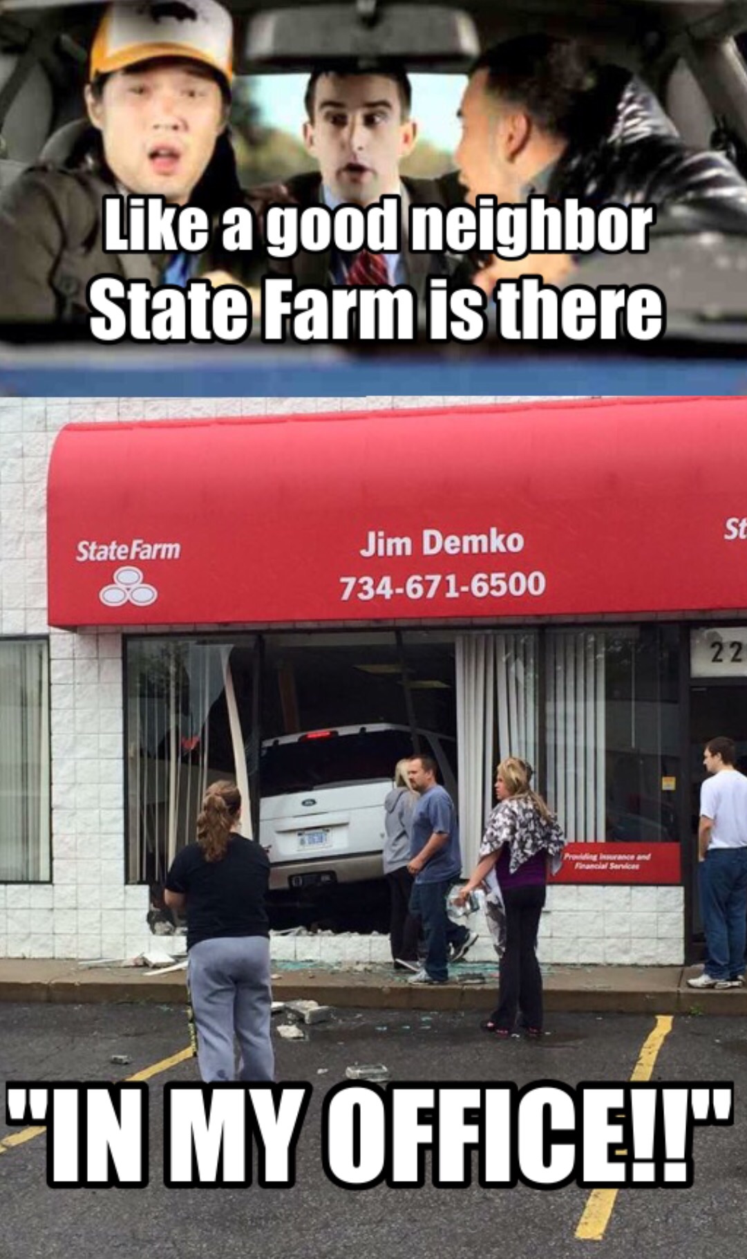 State Farm Insurance Agent didn't have to go far to help this driver in need.