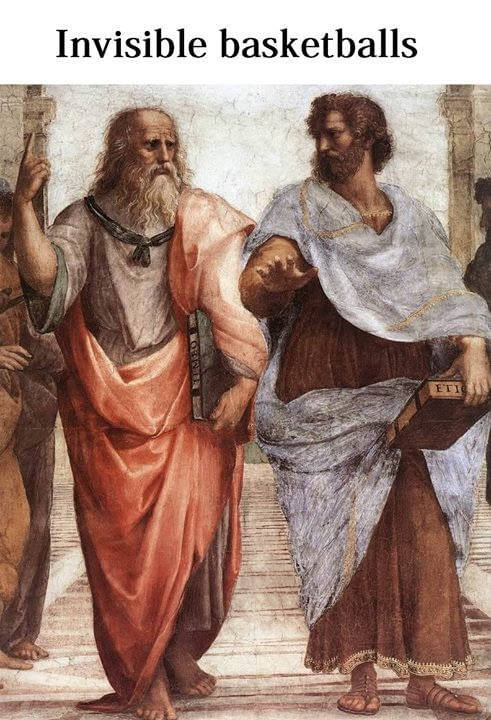 Invisible basketballs.