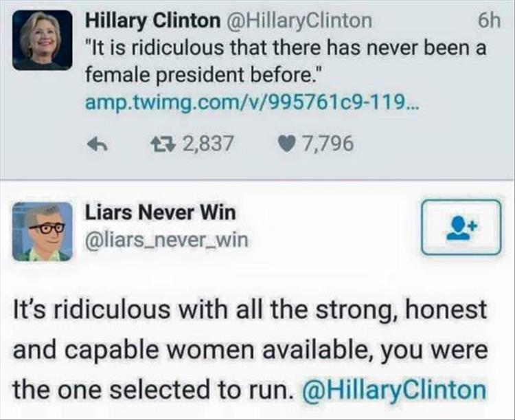 It is ridiculous that there has never been a female president before.