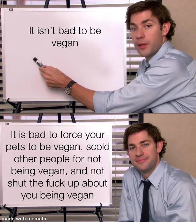 It isn't bad to be vegan.