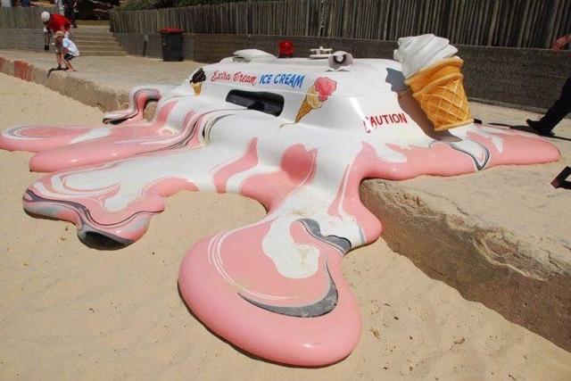 All the ice cream melted.