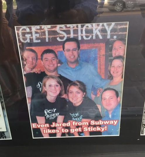 Jared Fogle visited a restaurant named 'Sticky Fingers' back in the day.