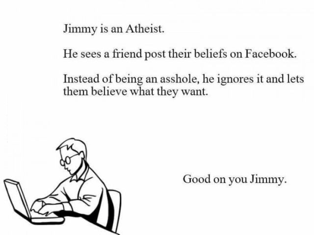 Jimmy is an atheist.