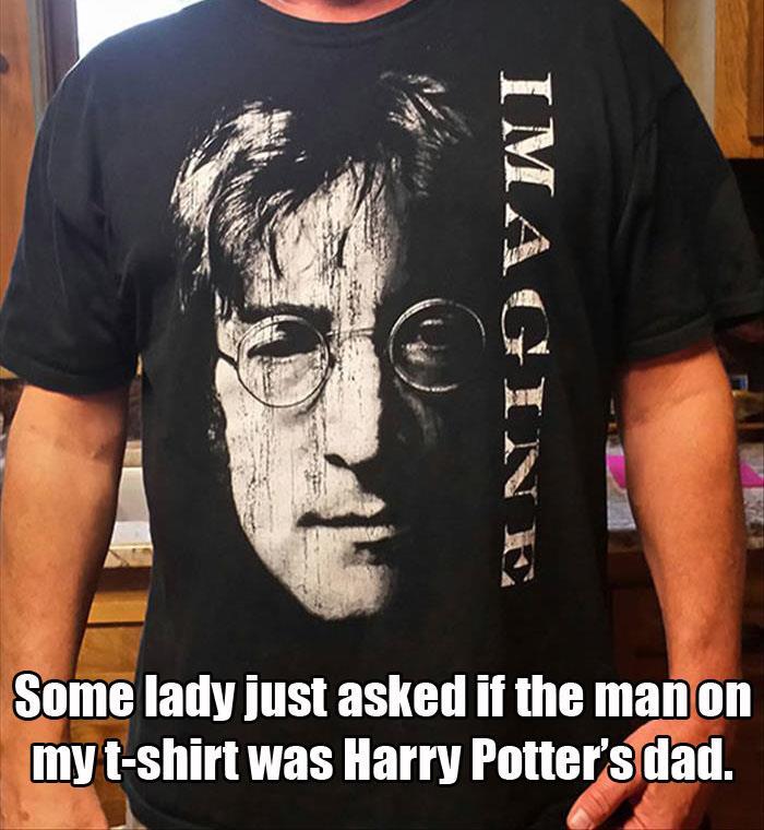 John Lennon being mistaken as the father of Harry Potter is just not right.