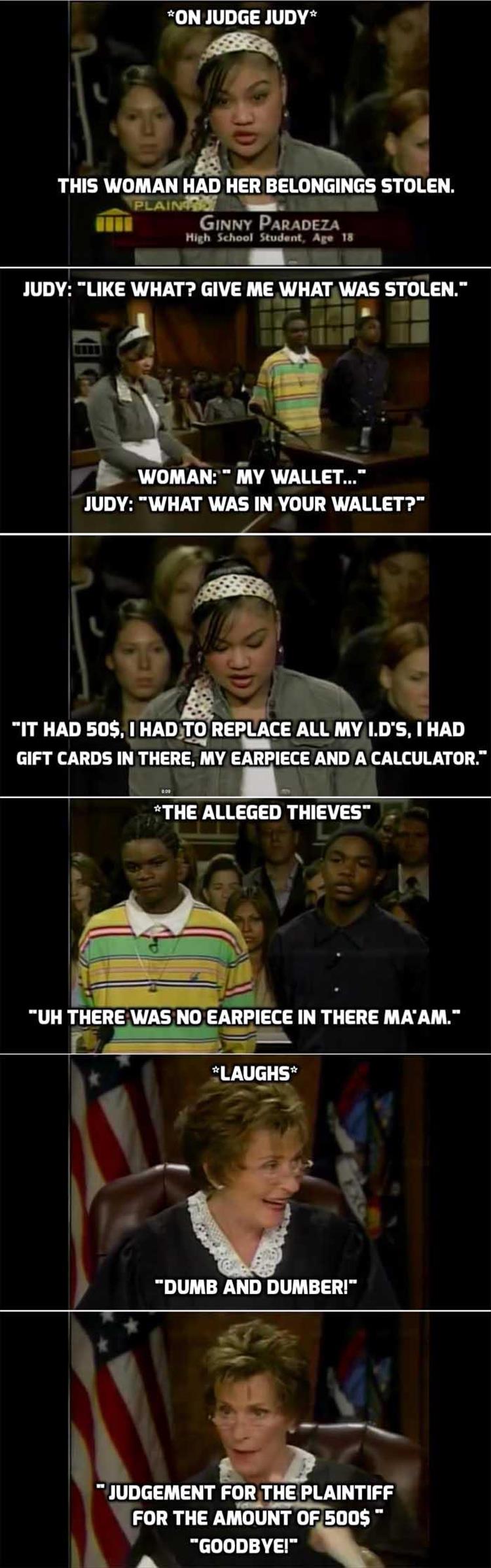 Judge Judy's quickest court case ever thanks to Dumb and Dumber.