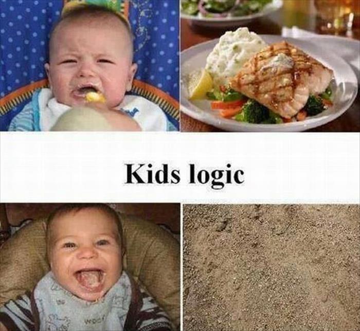 Kids Logic: Healthy food is bad. Dirt is good.