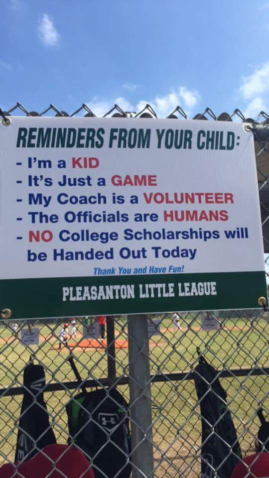 Little League: Reminders from your child.