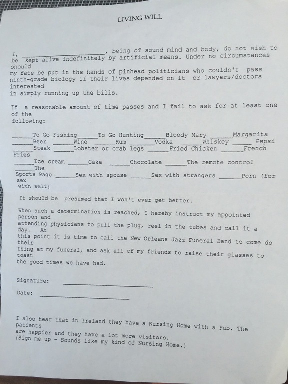 Living will.