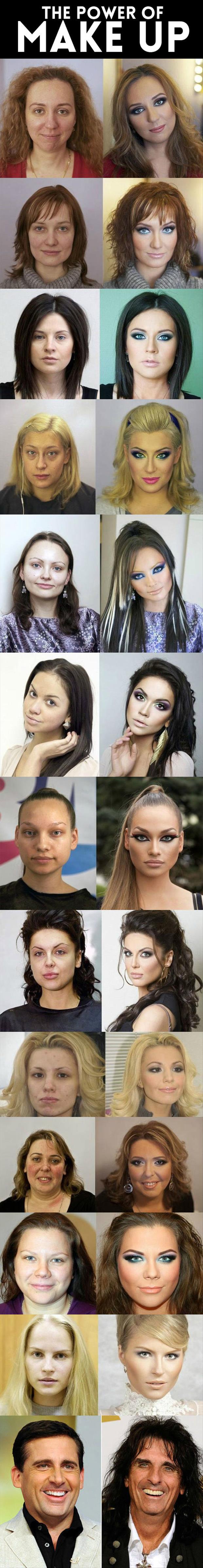 Makeup can help to greatly improve your appearance and these pictures are proof.