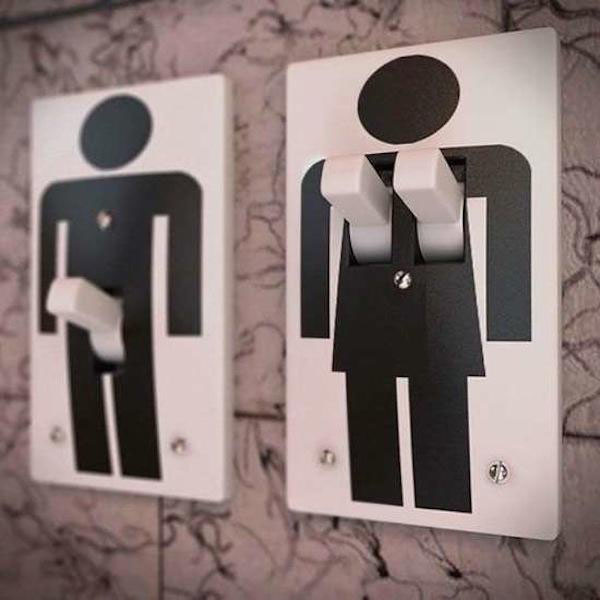 Male and Female light switch covers.