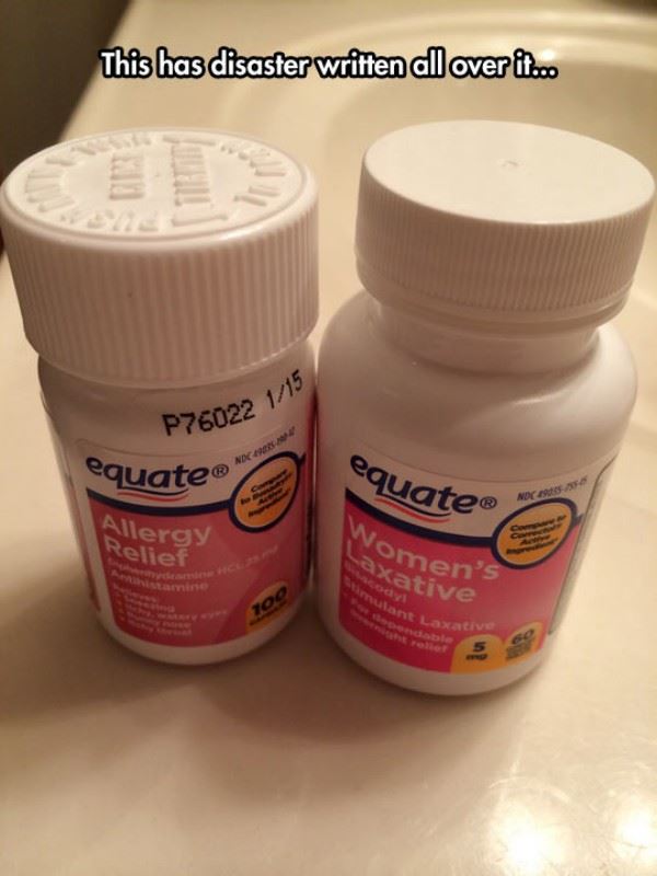 Medicine Bottles With a Similar Appearance Could Cause Disastrous Results.