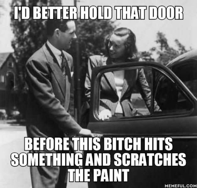 Men open car doors for women these days for a different reason.