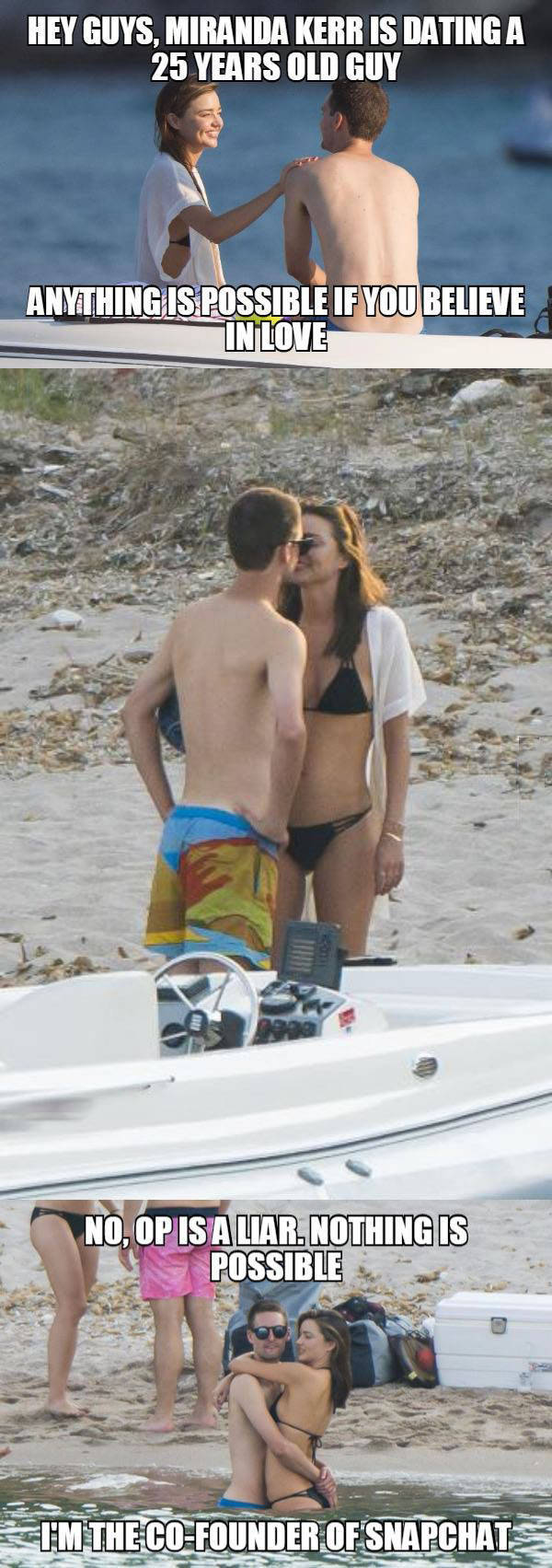 Miranda Kerr is dating some random guy proving anything is possible if you believe in love.