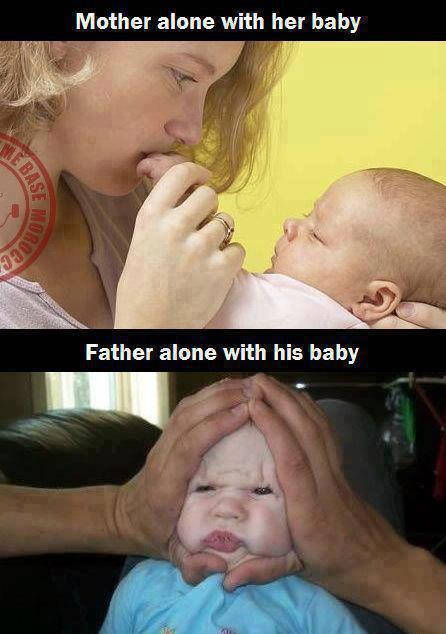 Mother and father alone with their baby.
