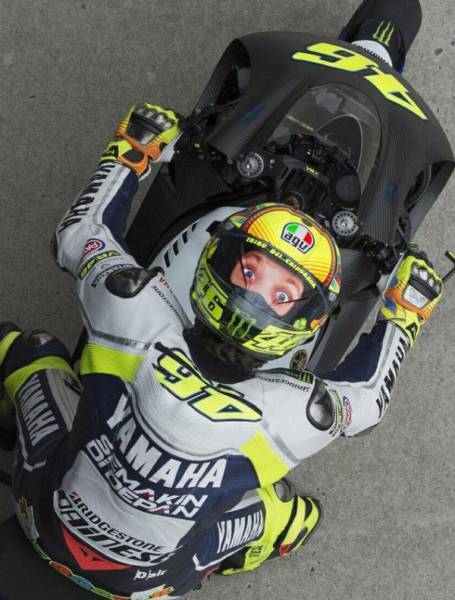 Motorcycle racer Valentino Rossi has eyes on the back of his head.