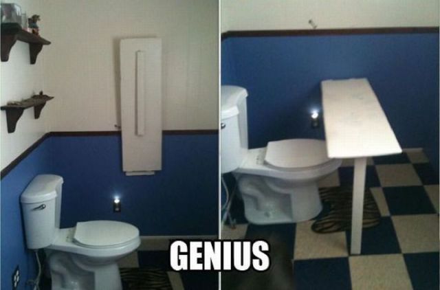 Multitasking in the bathroom is easy with this clever idea.