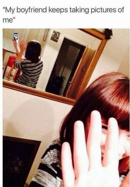 My boyfriend keeps taking pictures of me.